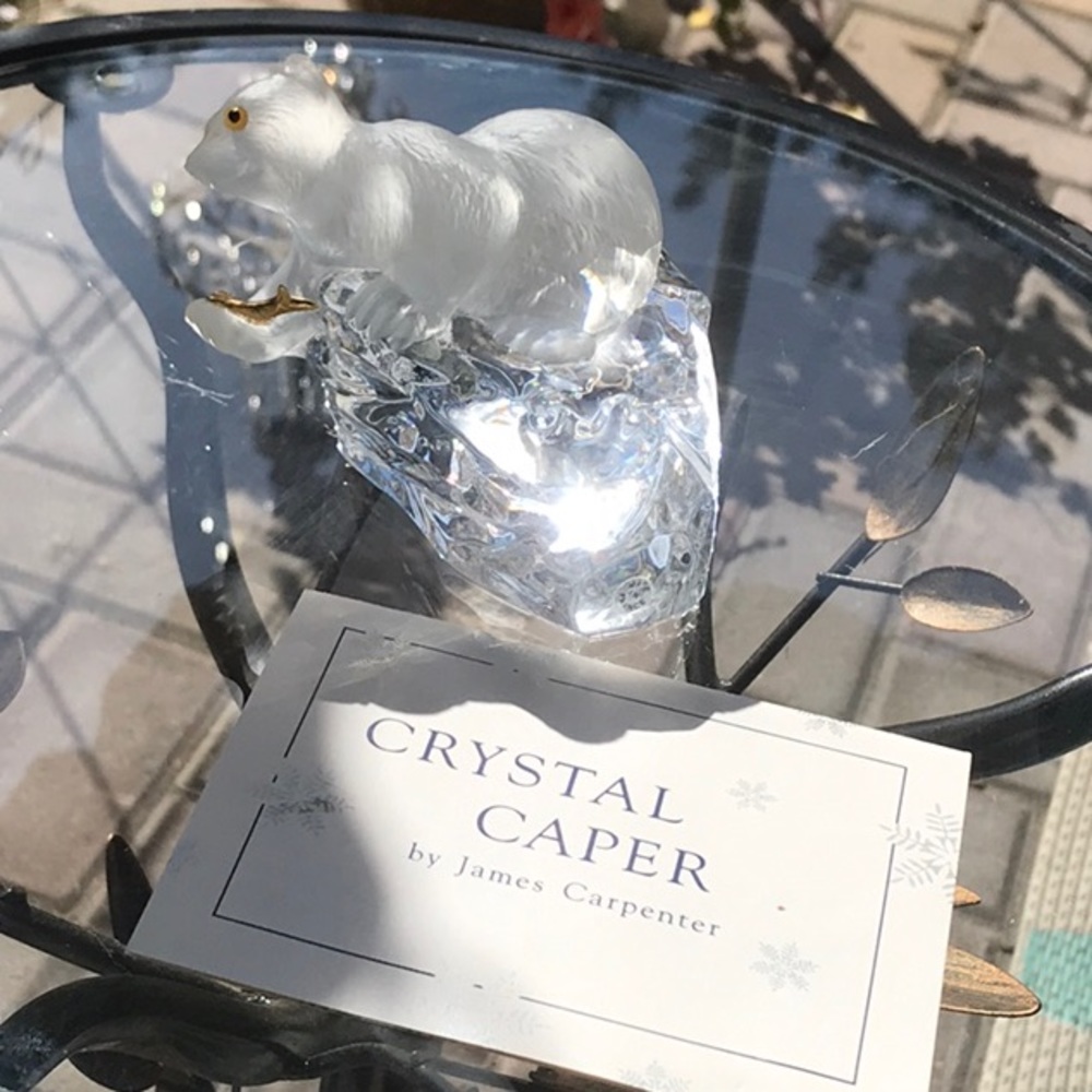 🧸FM Igor Carl Fabergé Crystal Bear with 24k Gold Fish - Crystal Cape - Picture 13 of 16